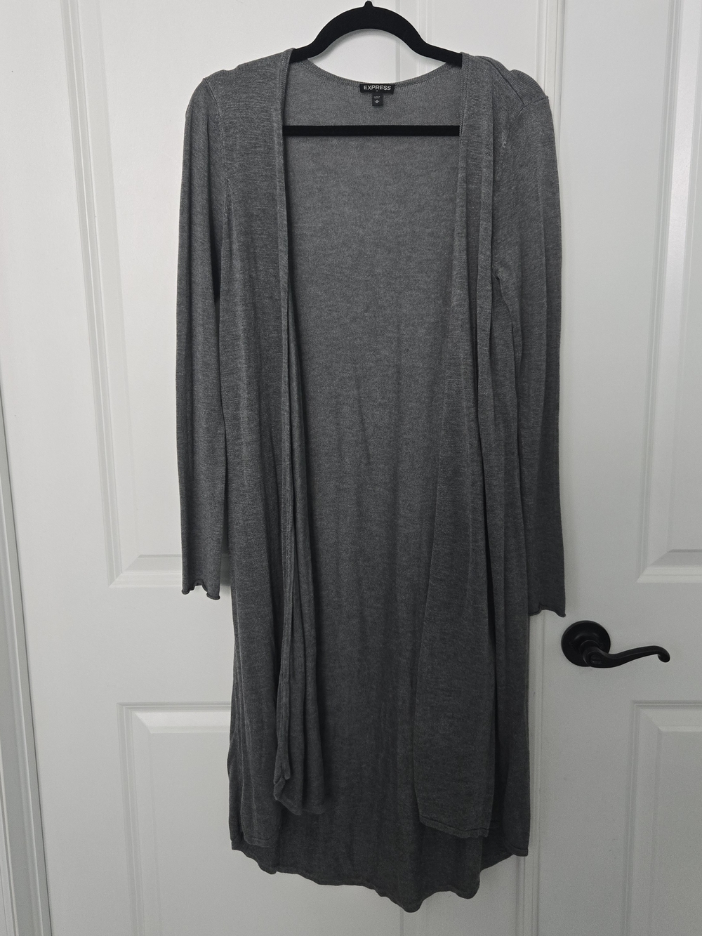 Express Medium Knit Open Cardigan - Gray